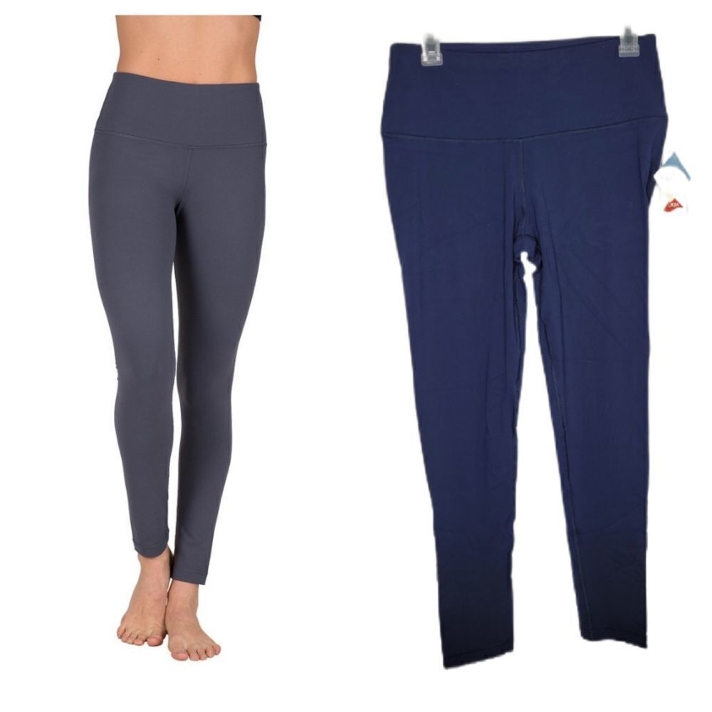NWT 90 DEGREE blue high waist power flex yoga legging L